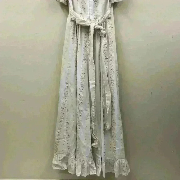 Vintage Homespun Gunne Sax Style 1970s Striped Cottagecore Floral Prairie Dress - Picture 4 of 16